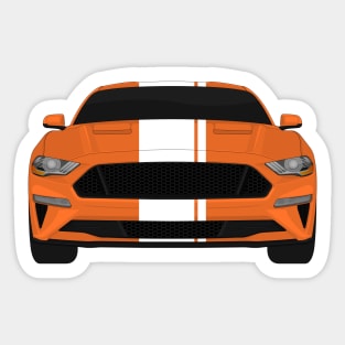 Mustang GT Twister-Orange + White Stripes Sticker